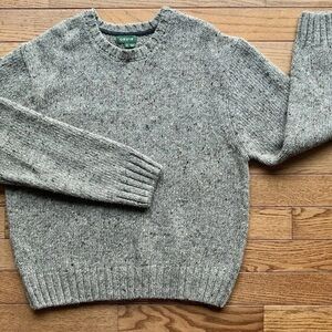 100% Wool Men’s Grey Wool Pullover Sweater XL Dressy Professional Gray